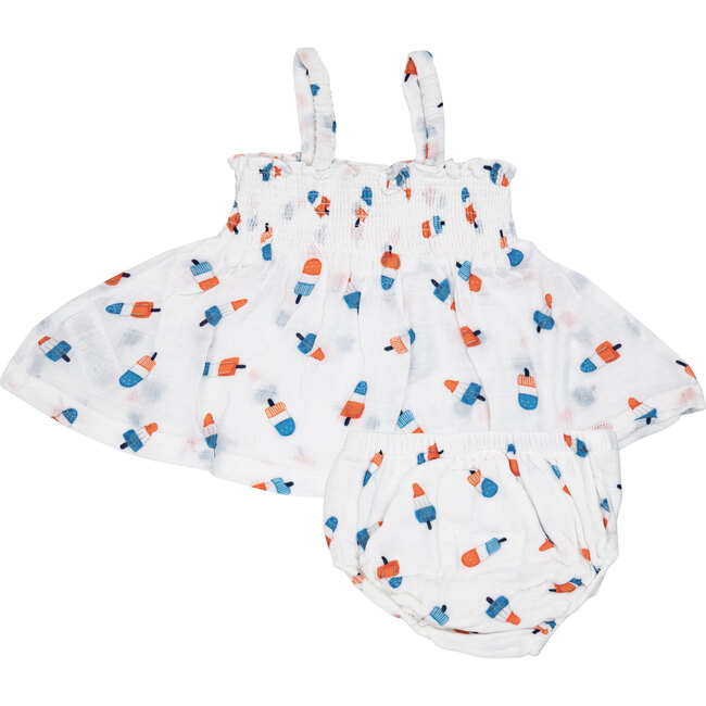 Astro Pops Smocked Top & Bloomer, White - Mixed Apparel Set - 1