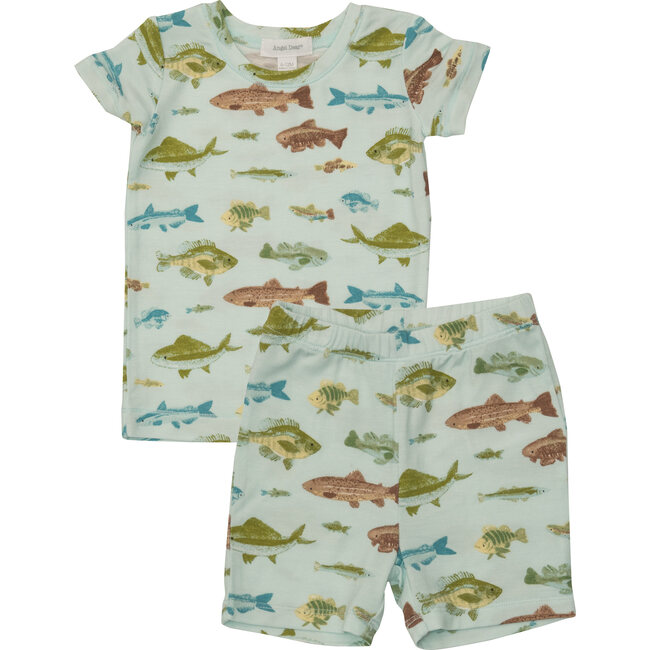 Freshwater Fish Loungewear Short Set, Blue