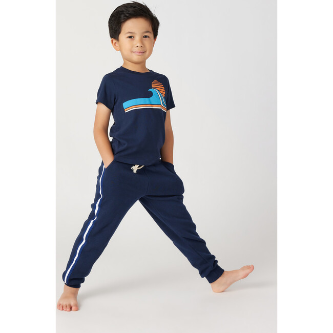 Stripe Track Drawstring Jogger Pant, Indigo - Sweatpants - 4