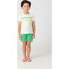 Lime Waves Crew Neck Shirt, White - Shirts - 2
