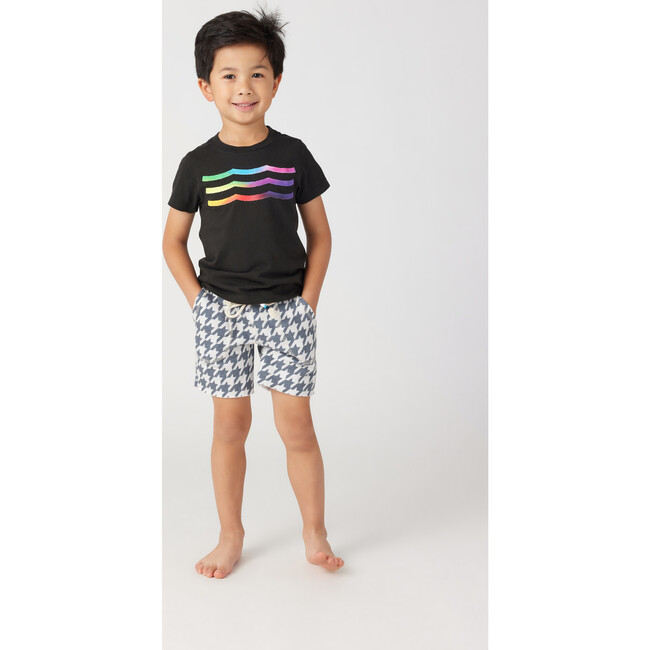Rainbow Waves Crew Neck Tee, Black - Tees - 2