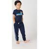 Retro Wave Crew Neck Shirt , Indigo - Shirts - 2