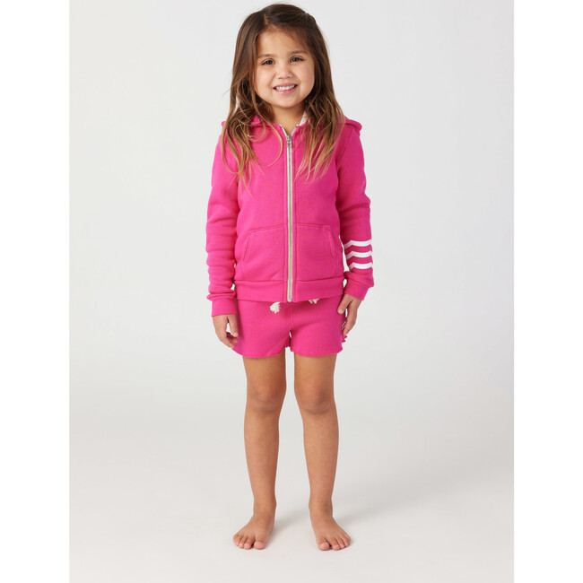 Coastal Waves Full Sleeve Zip Hoodie, Dahlia - Sweatshirts - 2