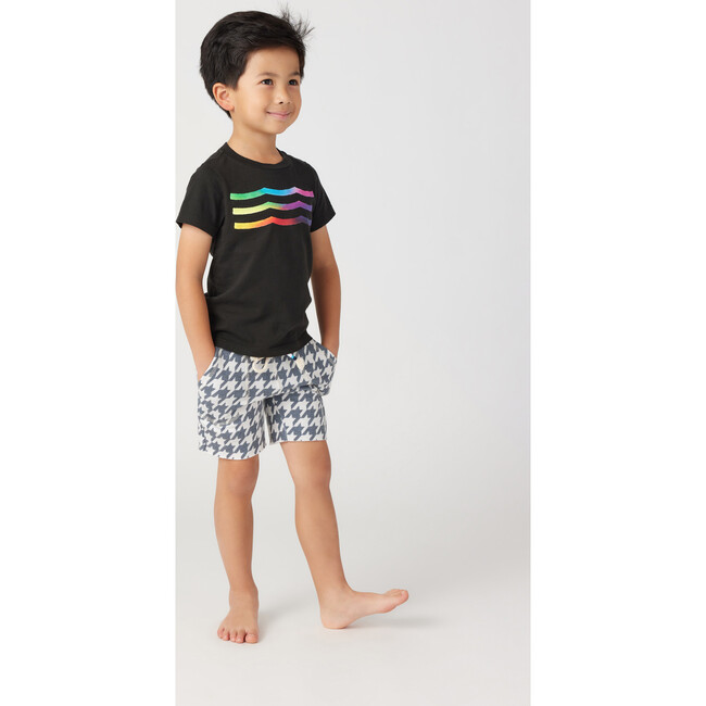 Rainbow Waves Crew Neck Tee, Black - Tees - 3