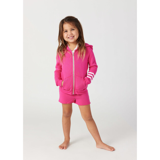 Coastal Waves Full Sleeve Zip Hoodie, Dahlia - Sweatshirts - 3