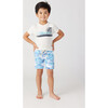 Faded Palms Waves Crew Neck T-Shirt, D White - Tees - 3