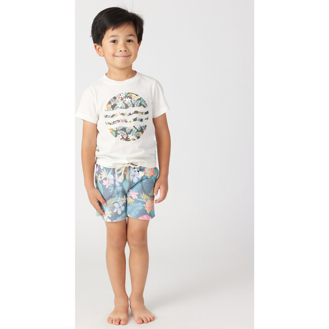 Rio Floral Crew Neck Tee, White - Tees - 2