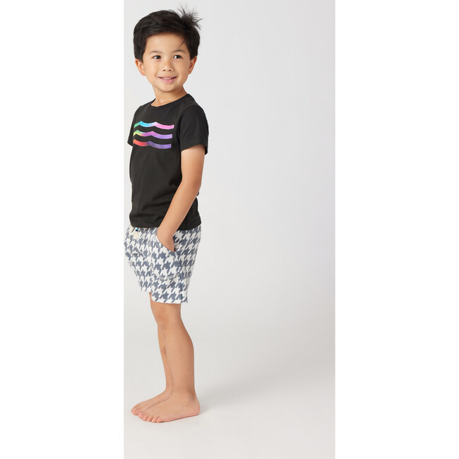 Rainbow Waves Crew Neck Tee, Black - Tees - 4