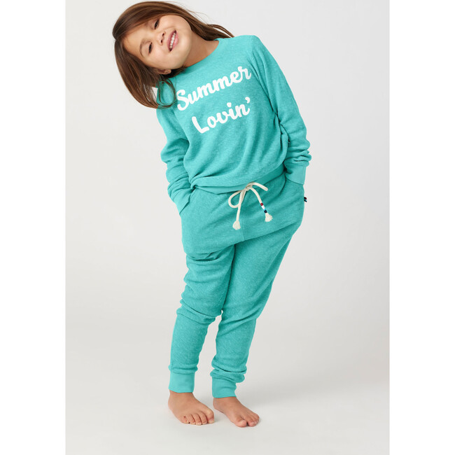Loop Terry Drawstring Jogger, Turquoise - Sweatpants - 4