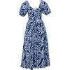 Women's Reza Midi Dress, Azulejo - Dresses - 1 - thumbnail