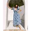 Women's Reza Midi Dress, Azulejo - Dresses - 4