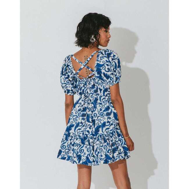 Women's Bea Mini Dress, Azulejo - Dresses - 5