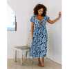 Women's Reza Midi Dress, Azulejo - Dresses - 6