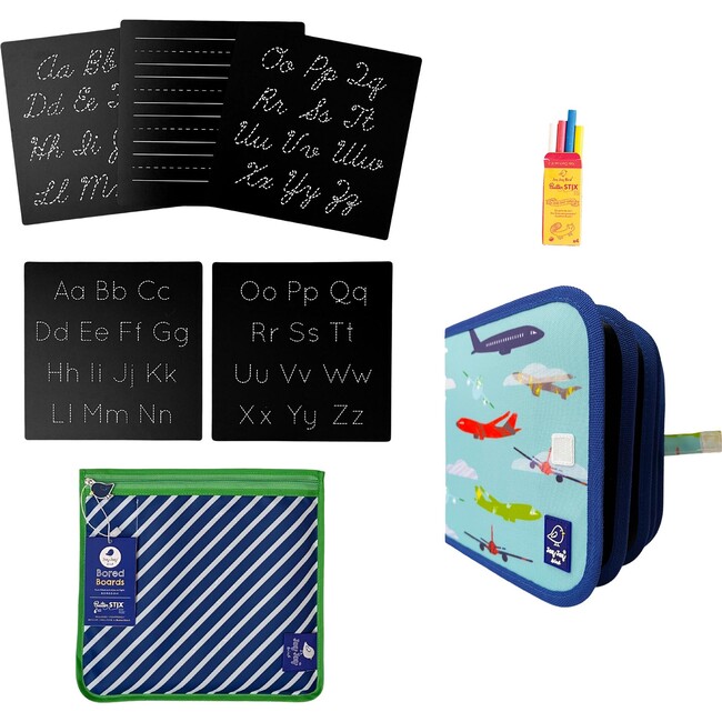 Reusable Erasable ABC Chalk Board and Airplane Doodle Book Bundle, multi - Developmental Toys - 1
