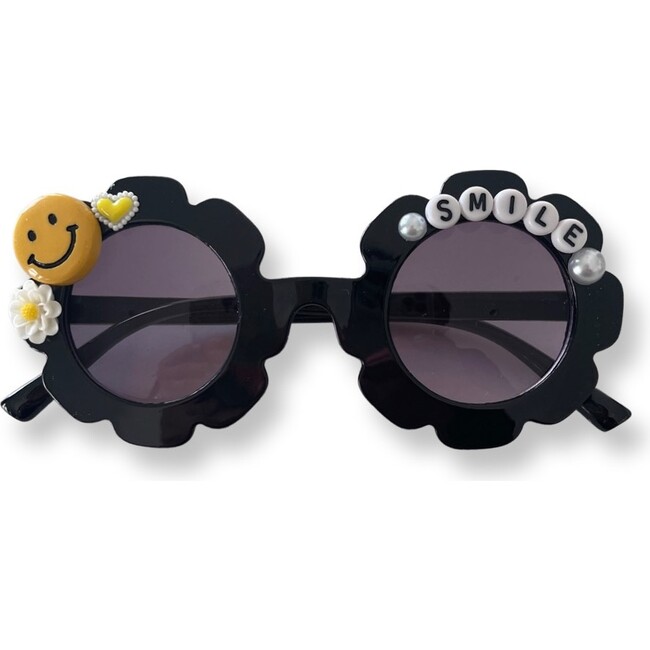 Smile Cami Flower Sunnies, Black - Sunglasses - 1