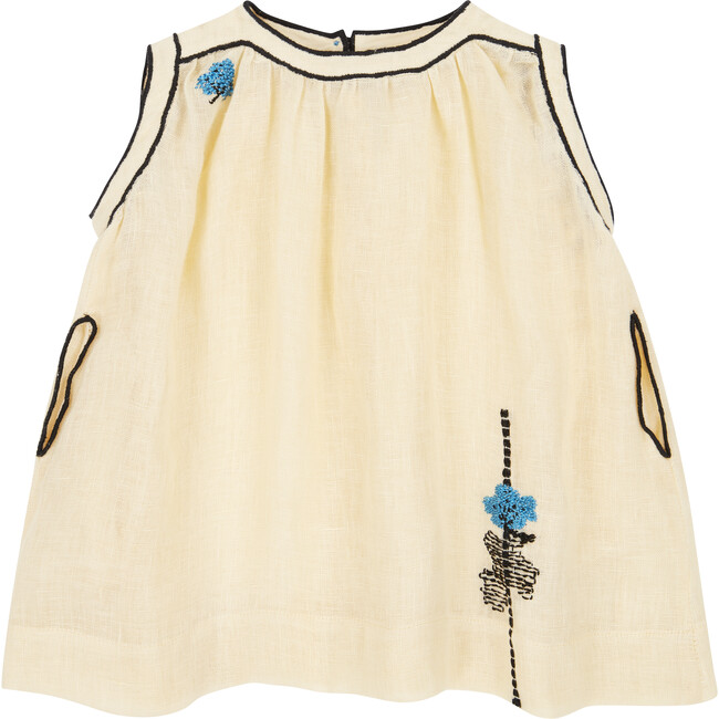 Ginger Baby Sleeveless Dress, Beige - Dresses - 1