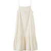 Grape Ruffled Hem Slip Dress, Off-White - Dresses - 1 - thumbnail