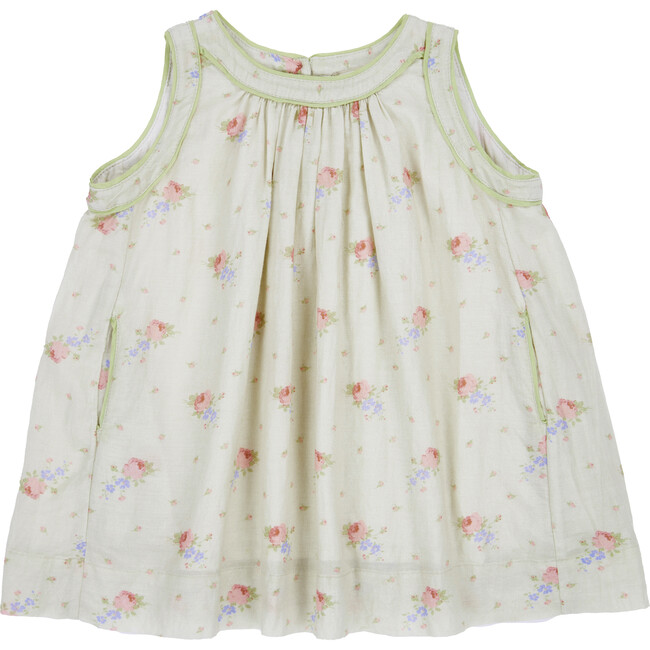 Ginger Baby Sleeveless Print Dress, Rose Bouquet