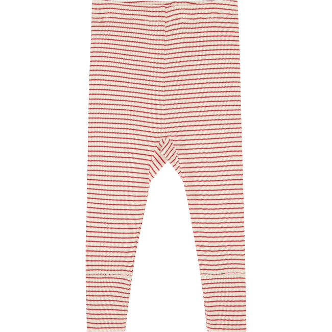Judd Baby Cuff Stripe Leggings, Redcurrent And Cream