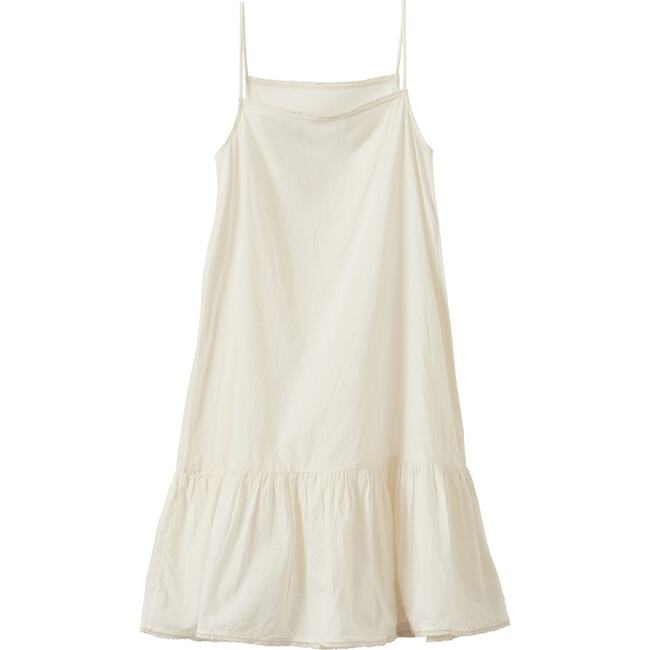 Grape Ruffled Hem Slip Dress, Off-White - Dresses - 2