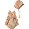 Lavendula Baby Seersucker Polka Dot Set, Orange - Mixed Apparel Set - 2
