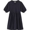 Soybean Puff Sleeve Dress, Navy - Dresses - 1 - thumbnail