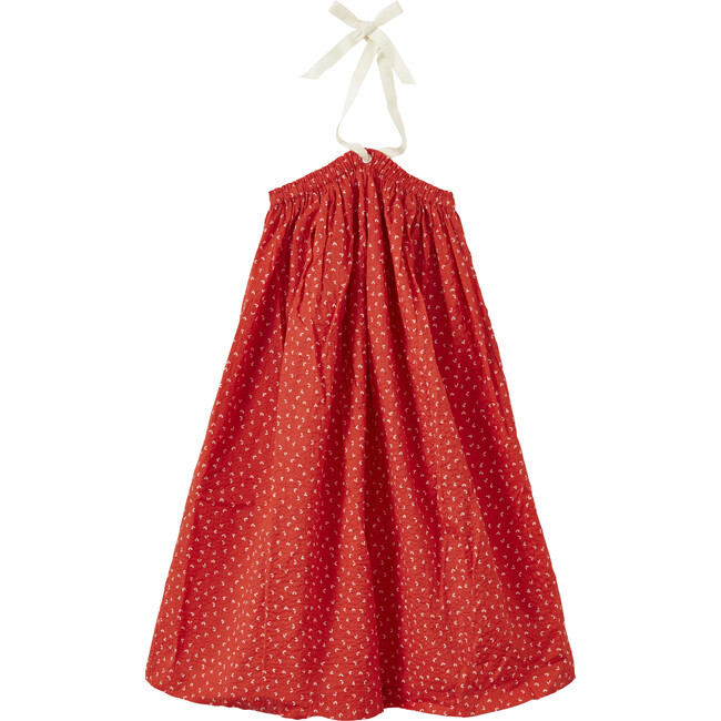 Agave Seersucker Tie Neck Dress, Poppy Red