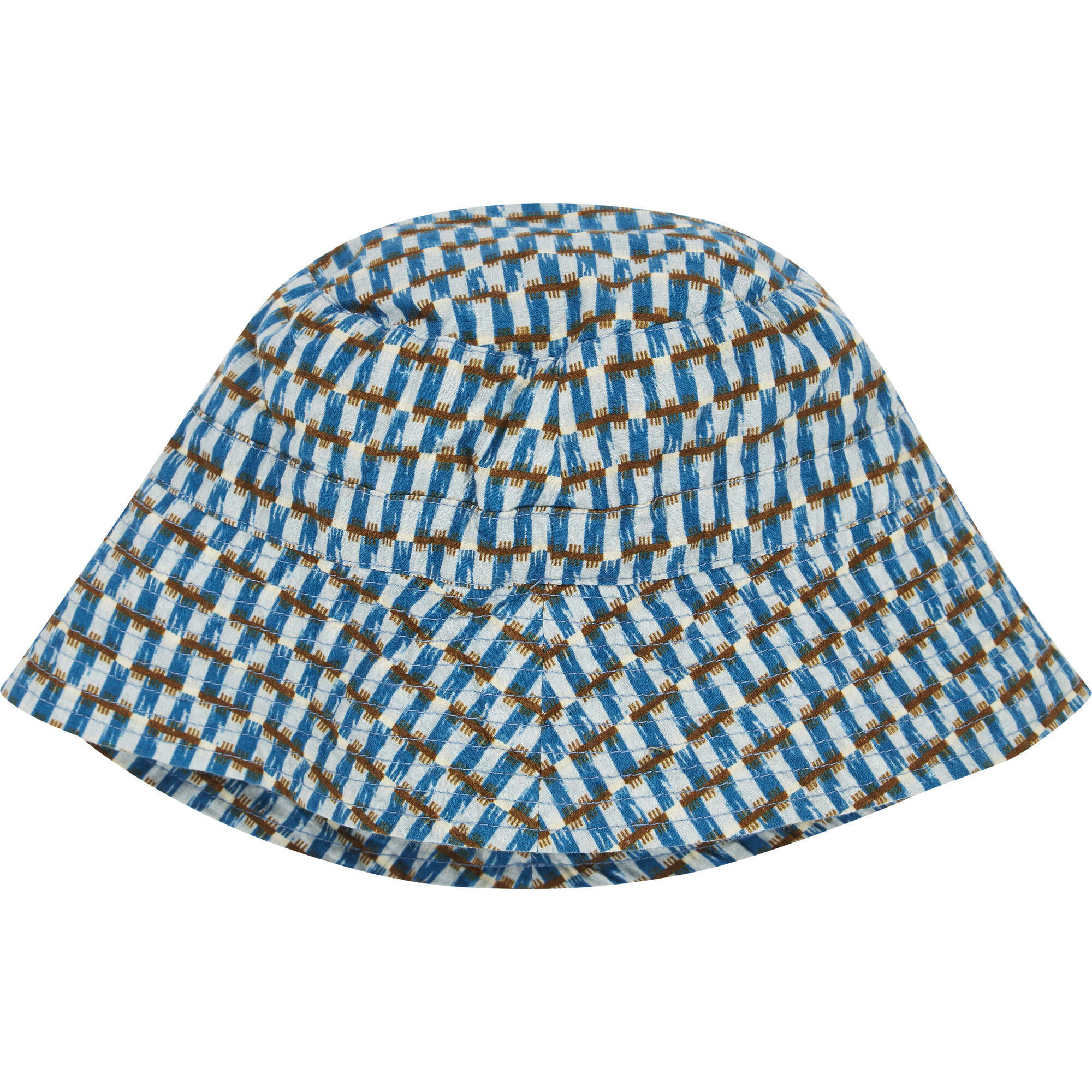Cedrus Geo Print Wide Brim Bucket Hat, Blue - Caramel Hats