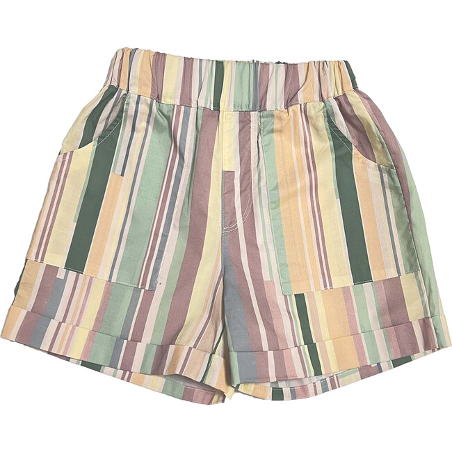 Baby Striped Lateral Pocket Shorts, Multicolors