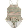 Baby Striped Sleeveless Cross-Back Strap Swimsuit, Multicolors - One Pieces - 1 - thumbnail