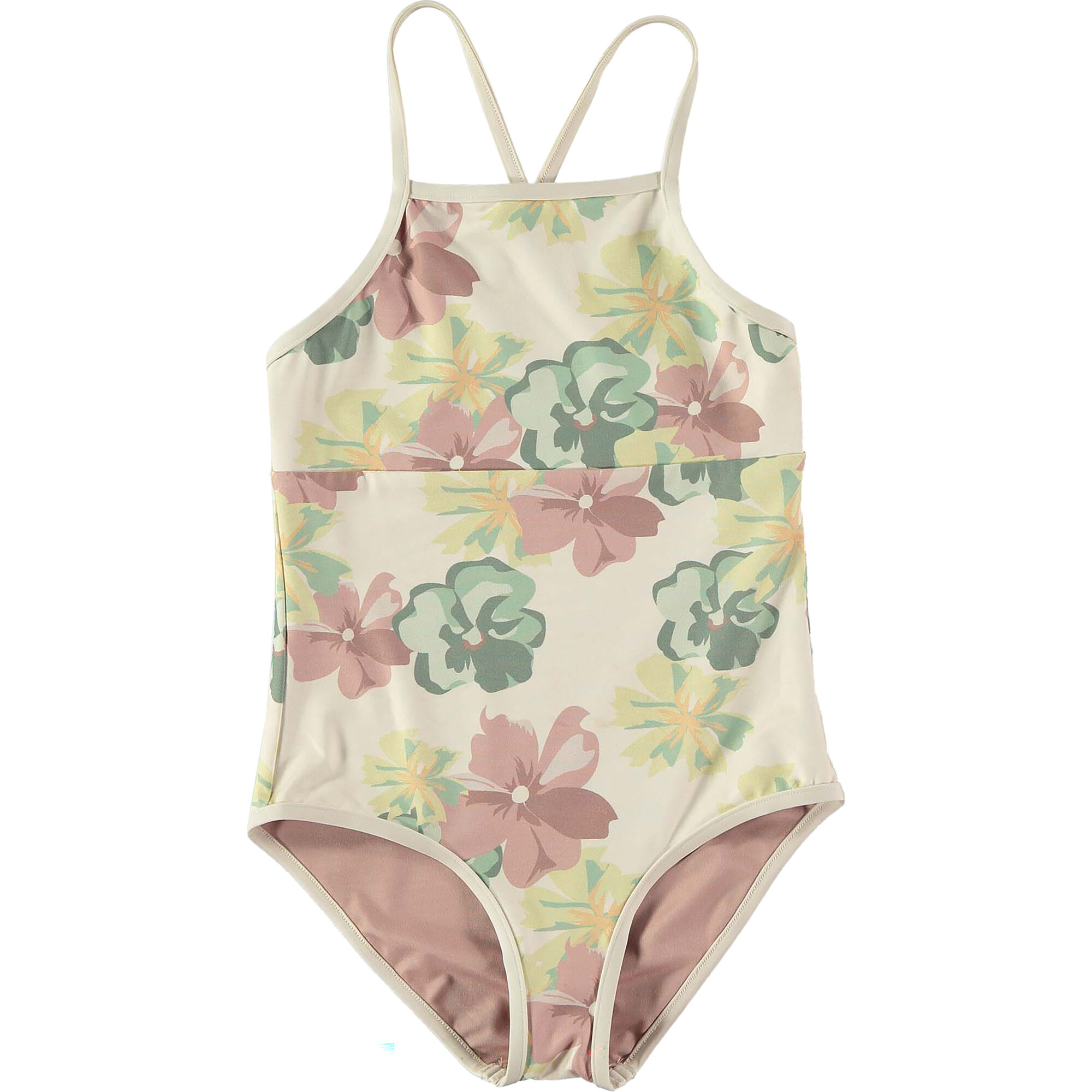 Field Of Flowers Print Reversible Swim Suit, Multicolors - One Pieces - 1