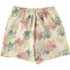 Field Of Flowers Print Back Pocket Drawstring Swim Shorts, Multicolors - Swim Trunks - 1 - thumbnail