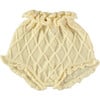 Diamond Knit Ruffled Hem Culotte, Light Yellow - Bloomers - 1 - thumbnail