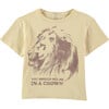 Lion In A Crown Print Round Neck Short Sleeve Tee, Orange - T-Shirts - 1 - thumbnail