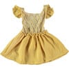 Baby Butterfly Knitted Ruffled Sleeve Cross-Back Strap Blouse, Yellow - Blouses - 1 - thumbnail