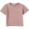 Baby Plain Colour Round Neck Short Sleeve T-Shirt, Lavanda - T-Shirts - 1 - thumbnail