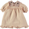 Baby Embroidered Collar Puff Sleeve Smock Dress, Pink - Dresses - 1 - thumbnail