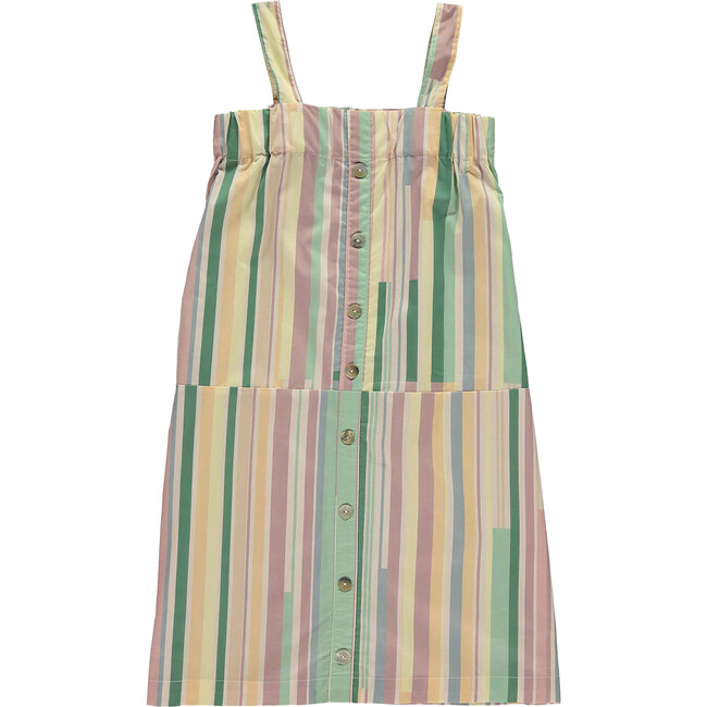 Striped Sleeveless Straight Cut Midi Dress, Multicolors