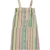 Striped Sleeveless Straight Cut Midi Dress, Multicolors - Dresses - 1 - thumbnail