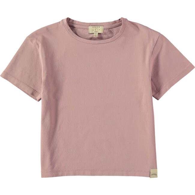 Plain Colour Round Neck Short Sleeve T-Shirt, Lavanda