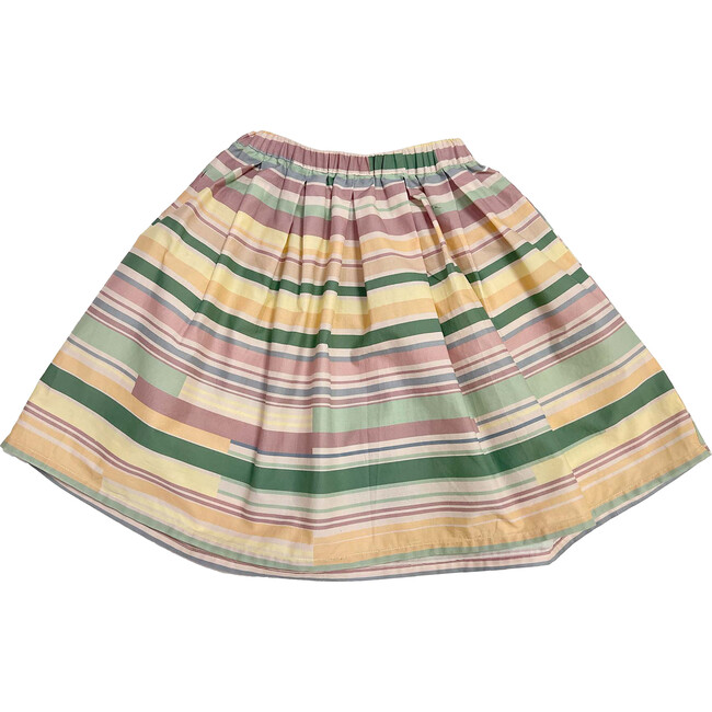 Striped Above Knee A-Line Skater Skirt, Multicolors