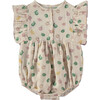 Vintage Fruits Bambula Breaker Print Frilled Sleeve Romper, Beige - Onesies - 1 - thumbnail