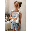 Primrose Tie Shoulders Hand Embroidered Top, Sand - Shirts - 2