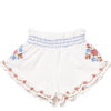 Blossom Hand-Embroidered Hand-Smocked Shorts, Sand - Shorts - 1 - thumbnail