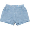 Begonia Gingham Functional Pocket 2-Buttoned Shorts, Blue - Shorts - 1 - thumbnail