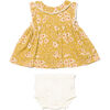 Ari Print Lace Trim Ruffle Sleeve Dress Set, Mustard Flower - Mixed Apparel Set - 1 - thumbnail