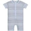 Henley Romper, Stripes on Baby Blue - Rompers - 1 - thumbnail