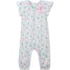 Bow Romper, Regal Bird Floral on White - Rompers - 1 - thumbnail