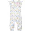Bow Romper, Mazie Floral on White - Rompers - 1 - thumbnail