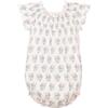 Ruched Bubble, Samantha Floral on White - Rompers - 1 - thumbnail